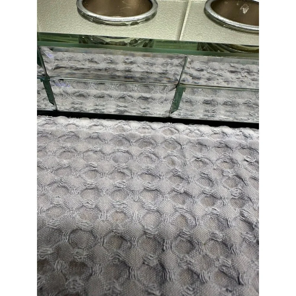 Restoration Hardware ? Beveled Mirrored Glass Triple Votive Candle Holder Retro